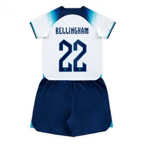Otroški Nogometni dresi Anglija Jude Bellingham #22 Domači SP 2022 Kratek Rokav (+ Kratke hlače)